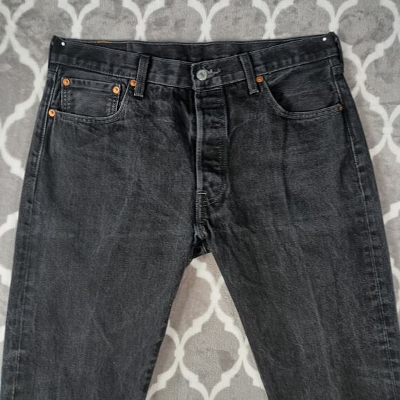 Levi’s 501 jeans men size 34 x 30 black rigid original fit button fly - Picture 6 of 11